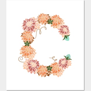 Letter C Floral Posters and Art